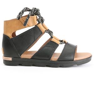 Sorel Women's Black and Tan Strappy Sandals